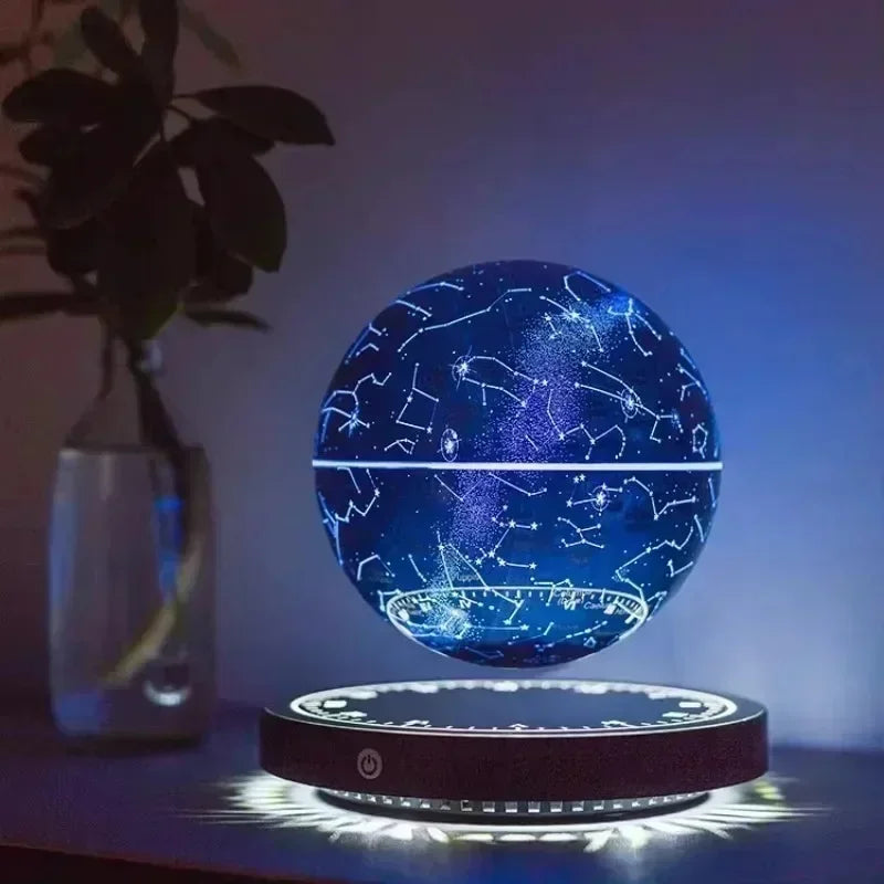 LED Floating Moonlight Lamp Novelty Automatic Spinning Globe Magnetic Levitation Decoration Modern Home Accessories Automatic