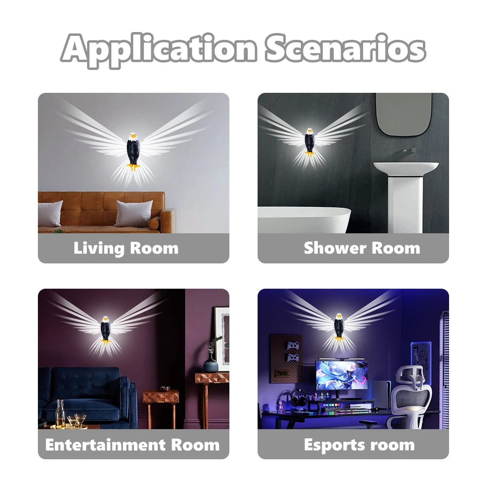 Eagle Lighting LED Wall Lamp Projector Christmas Levitating Interior Mood Light Animal Bird Lighting Idea Goods